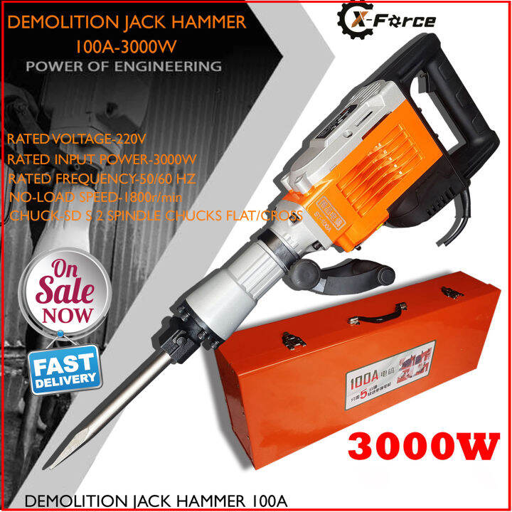 Concrete Breaker Power Jack Hammer / Demolition Hammer 3000W- Orange ...