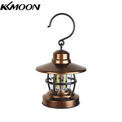 KKmoon โคมไฟตั้งแคมป์กลางแจ้งโคมไฟวินเทจ LED โคมไฟตั้งแคมป์กันน้ำสำหรับเต็นท์ตั้งแคมป์ลานตกปลา