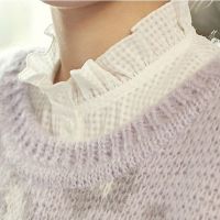 ☞✖ Spring And Summer Ruffle Pleated Lace Stand Half Length Shirt Vest Style Fake Collar Necklace