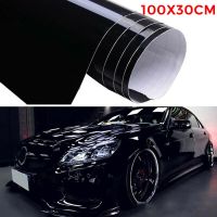 1Pcs High Quality 100x30cm UV Resistant Adhesive High Gloss Black Vinyl Tape Car Wrap Film Protection Waterproof Sticker Bumper Stickers  Decals  Magn