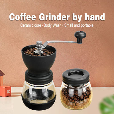 Portable Manual Coffee Machine Coffee Bean Grinder Set Adjustable Ceramic Burr Hand Crank Household Crusher Milling Kitchen Tool