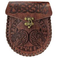 〖Gesh department store〗Medieval Vintage Money Pouch Bag Costume Accessory Men Women Viking Leather Drawstring Bag Coin Purse