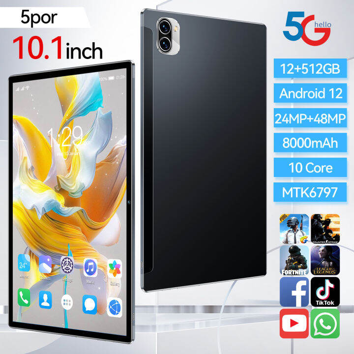 5G WIFI Support HD Big Screen Tablet Smart Display GPS Bluetooth Dual