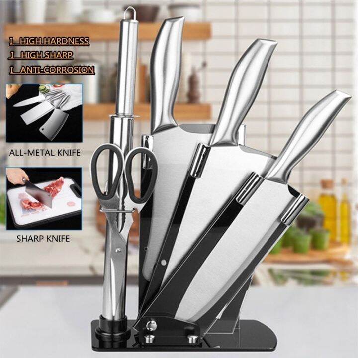 6 in 1 Authentic Japan Kitchen Knife Set With Stand Stainless Steel
