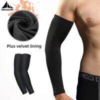 Winter Fleece Warm Arm Sleeves Breathable Sports Elbow Pads Fitness Arm Covers Cycling Running Basketball Arm Warmers