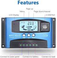 MPPT Solar Charge Controller PWM 100A 60A 50A 40A 30A Solar Power Regulator 12V 24V Auto Dual USB LCD Display Load Discharger