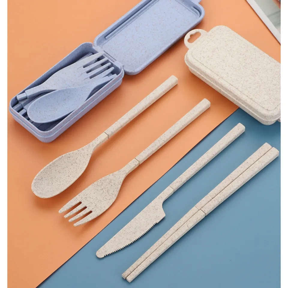 Travel Utensils,Reusable Silverware Set To Go Portable Cutlery Set with a  Waterproof Carrying Case for Lunch Boxes Camping School Picnic