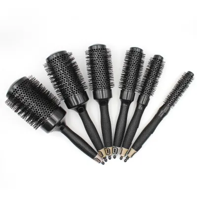 Professional Anti-static hair comb High Temperature aluminum Iron Round Comb 6 Size Hair Tools Hair Brush