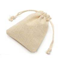 50pcs Small Bag Natural Linen Pouch Drawstring Burlap Sack Jewelry Gift Wedding