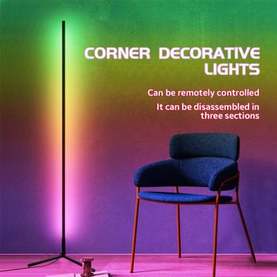 1.5m RGB Remote LED Corner Floor Lamps RGB Colorful Standing Lamp Angle Light Floor Lamp For Living Room Decoration