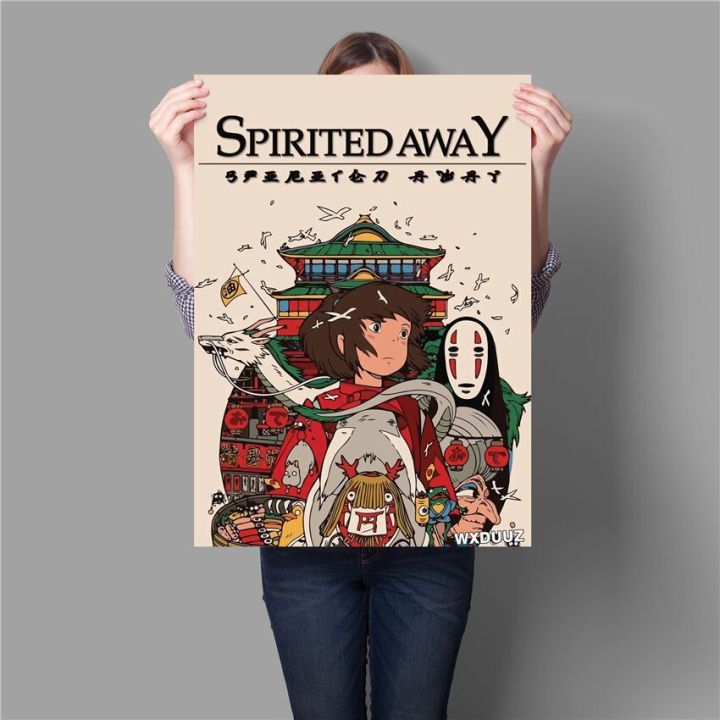 hayao-miyazaki-spirited-away-อะนิเมะคลาสสิกตกแต่งบ้านภาพวาดคุณภาพ-living-wall-art-รูปโปสเตอร์-canvas