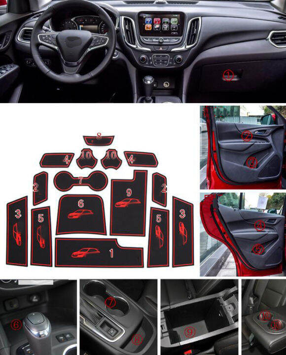 รถ-anti-dirty-pad-ประตู-groove-gate-slot-ถ้วย-armrest-storage-pad-anti-slip-mat-สำหรับ-chevrolet-equinox