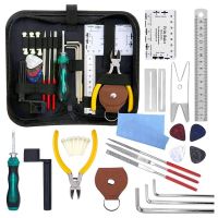 27 Pcs Guitar Repair Tool Kit for Acoustic Ukulele Mandolin Guitar Installation Procedure Wire Pliers String Organizer