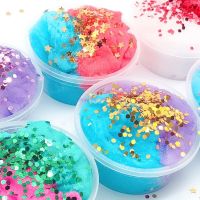 DHL 100pcs Kids Sand Cloud Slime Crystal Mud Foam Slime Box Diy Light Plasticine Putty Satisfying Toy Clay  Dough