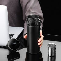 Inligent Thermos Display Temperature Stainless Steel Thermo Cup Strainer Coffee Tea Vacuum Mug Travel Office Water bottle