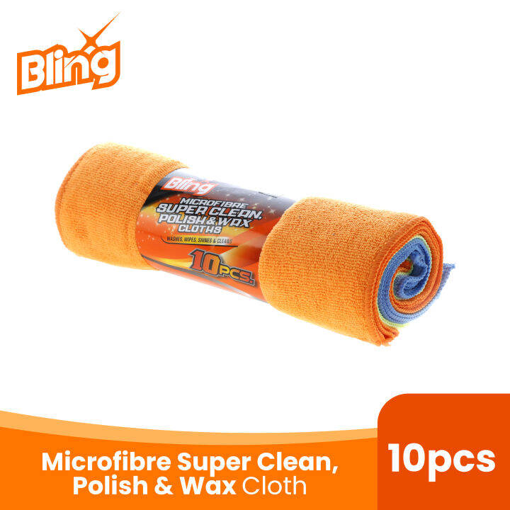 BLING Microfibre Super Clean, Polish and Wax Cloths 10 Pack BLAT04