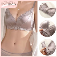 INTIMA เสื้อชั้นในดัน/บราเซ็ตกางเกงในเสื้อชั้นในสตรีบราหน้าอกเล็กไร้สายหรูหรายกทรงป้องกันการหย่อนคล้อยชุดชั้นในลูกไม้เซ็กซี่ของผู้หญิง