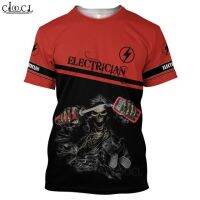 MenS Newest Popular Electrician 3D Print Fashion T-Shirts Clothes Oversized Tee Shirts Tops