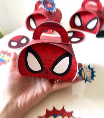 【cw】10pcsset Super Hero Party Favors for Kids Birthday Decor Cake Topper Baby Shower Candy Small Cake Handle