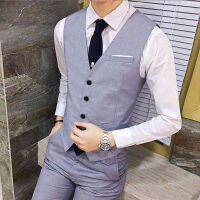 3-Color Men S Slim Fitting Korean Best Man S Vest V-Neck Single Breasted Vest S-6XL