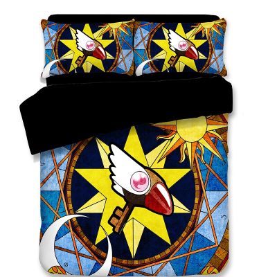 【hot】☇◄ Anime Cardcaptor Print Set Duvet Covers Pillowcases Piece Comforter Sets Bedclothes Bed 04