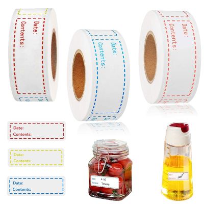 hot！【DT】¤℡  125Pcs/Roll Labels Food Containers Date Roll Paper Removable Fridge Freezer Adhesive Label Stickers