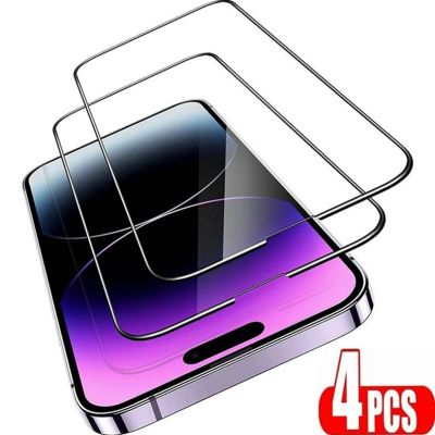 [spot goods66]คริสตลิก☎♝4ชิ้นกระจกนิรภัยสำหรับคลุมทั้งหมด Iphone 11 X XS XR ป้องกันบน Iphone 13 12 Pro Max ปกป้องหน้าจอขนาดเล็ก