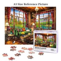 Mount Cabin View Wooden Jigsaw Puzzle 500 Pieces Educational Toy Painting Art Decor Decompression toys 500pcs