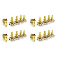 Guitar Potentiometer Audio Volume&amp;Tone Pots Switch Control A500K Split Shaft Taper Potentiometers Gold Pack of 20