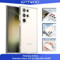 EPTWOO เคส Samsung S23 S22บวก S23FE พิเศษลายลูกอมกันกระแทกสีทึบใสพร้อม XSC-01ป้องกันหลายชั้นอะคริลิคด้านหลัง