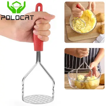 Potato Masher Stainless Steel Squeezer Baby Food Strainer Filter Press  Fruit And Vegetable Masher For Creamy Fluffy Mashed Potatoes (1pcs)