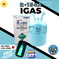 น้ำยาแอร์ R134A ยี่ห้อ iGAS(brand in usa) ขนาด 13.6KG แถมฟรีเช็ครั่ว แบรนด์จาก usa