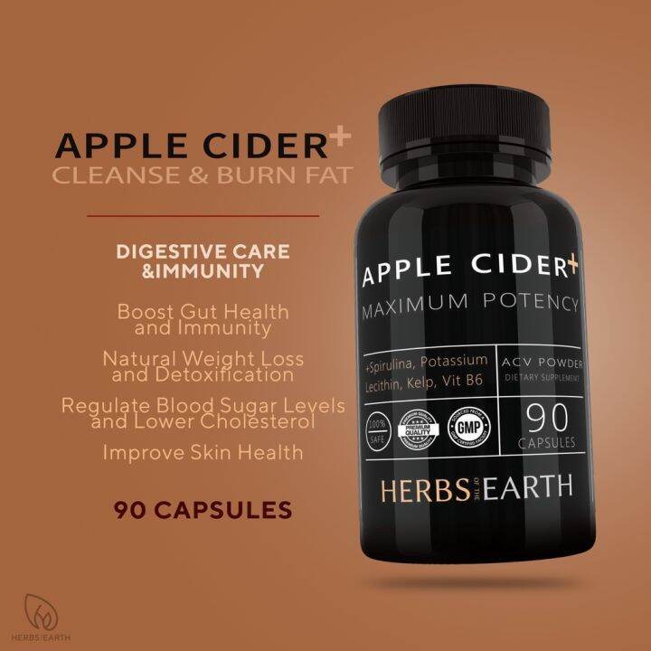 Apple Cider Vinegar with Spirulina Potassium 90 Capsules from Herbs of