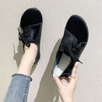 Flat Shoes Large Size 35-44 Leather Up Loafers Ladies Korean Breathable Fashion Flats