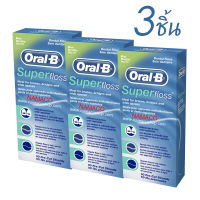 Oral-B Super Floss waxed mint 3x50pcs Oral b super floss ซุปเปอร์ฟลอส รสมิ้นท์ ยาว 50 เส้น 3 ชิ้น