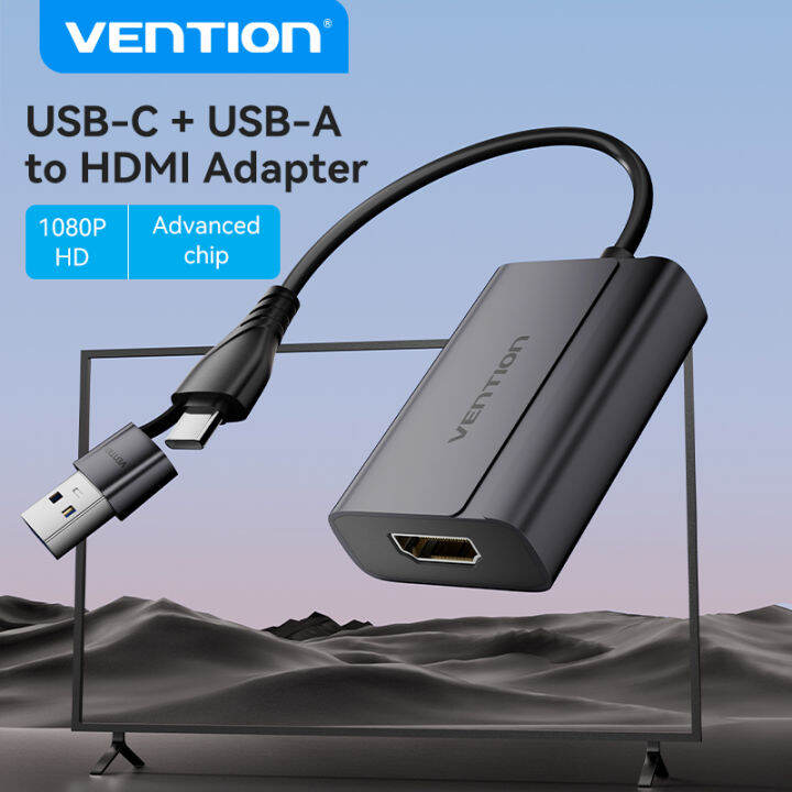 Vention Usb C Usb A Ke Adaptor Hdmi Mendukung 1080p Untuk Laptop Desktop Ke Monitor Proyektor