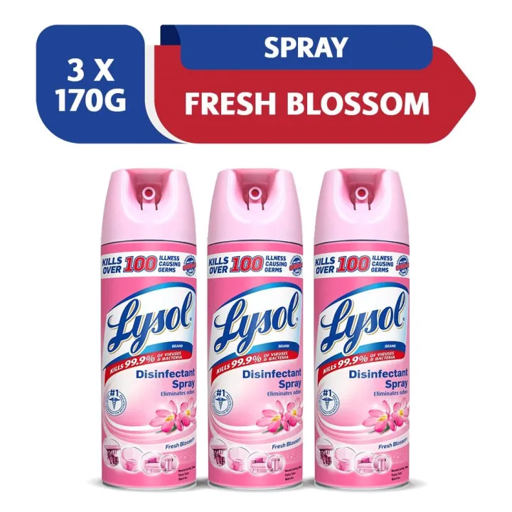Lysol Disinfectant Spray Fresh BlossomS 170GM Triple Pack Lazada PH