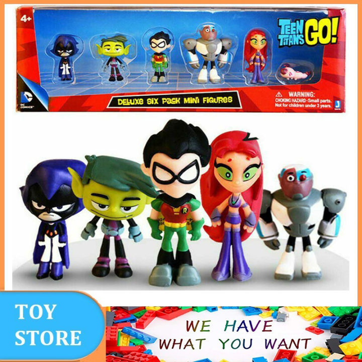 Kid's Toy 2 Inches 6 Pcs/Set Teen Titans Go Anime Figurine Model PVC  Decoration Q Version Collection Action Figure New Year Gift For Boy Girl |  Lazada