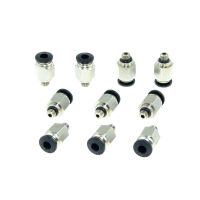 QDLJ-10 Pcs 5mm / M5 Male Thread 4mm Od Tube Push In Joint Black Pneumatic Connector Quick Fittings