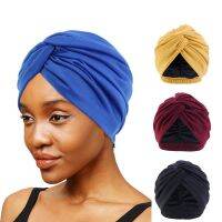 【CW】 Newly Satin Linning Turban Knotted Double Layer Stretch Head Wrap For Women Indian Cap Muslim Femme Bandanas Hair Care Chemo Cap