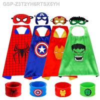 ✔Crianças Super-Herói Capes E E Máscaras ชุดเสื้อคลุมปาร์ตี้วันเกิด