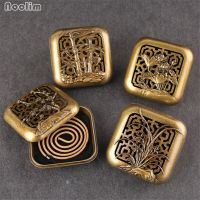 (Gold Seller) NOOLIM Antique Alloy Coil Incense Burner Merlin Bamboo Chrysanthemum Hollow Aromatherapy Home Living Room Teahouse Decor