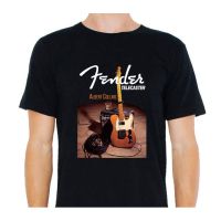 เสื้อยืดคอกลมผ้าฝ้ายแท้ คอลูกเรือเสื้อยืดคอกลม พิมพ์ลาย FENDER Telecaster Albert Collins Guitar สําหรับผู้ชายS-4XL S-5XL