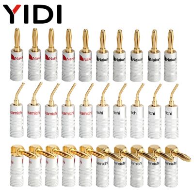 【cw】 10pcs Gold Plated 2mm 4mm Male Banana Plug Connector for Video Audio Speaker Adapter Wire Cable Connectors Terminal Binding Post