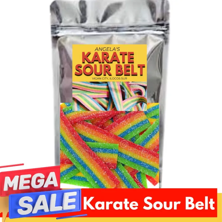 karate Karate Belts Rainbow Jungle Strings Strawberry Sour Gummies