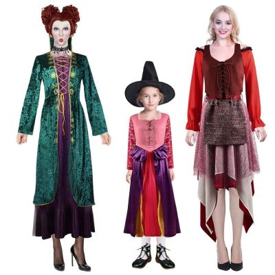 【YP】 Mum and Me Dress Family Matching Princess Cosply Halloween Witches Girl  Hocus Pocus Sanderson SistersWinnie Sarah Mary