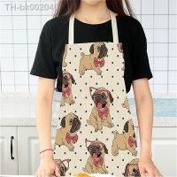 ❏☂❐ Cotton Linen BullDog Dog Print Kitchen Aprons Unisex Party Cooking Bib Funny Pinafore Cleaning Apron Delantal Cocina Delantal