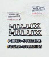 GENUINE PARTS HILUX POWER-STEERING 1 SET ชุด โลโก้ไฮลักษ เพาเวอร์ แท้ 4 ชิ้น ติดข้างแก้ม สีชุบ-ดำ โตโยต้า HILUX MIGHTY-X LN 85-111 SR-5 1989-1998