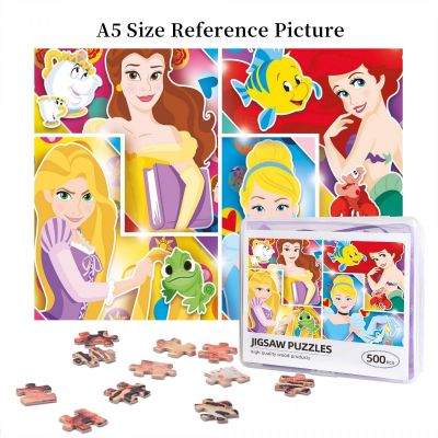 Disney Princess Supercolor Wooden Jigsaw Puzzle 500 Pieces Educational Toy Painting Art Decor Decompression toys 500pcs