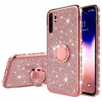 [HOT P] P40เคสสำหรับหัวเหว่ยนิ่มติดเพชรแหวนใส่นิ้ว P30 Pro P20 P Smart Z Plus Y7 Y6 2018 Y9 Y5ชั้นหนึ่ง2019 P40กรอบโทรศัพท์มีกากเพชร